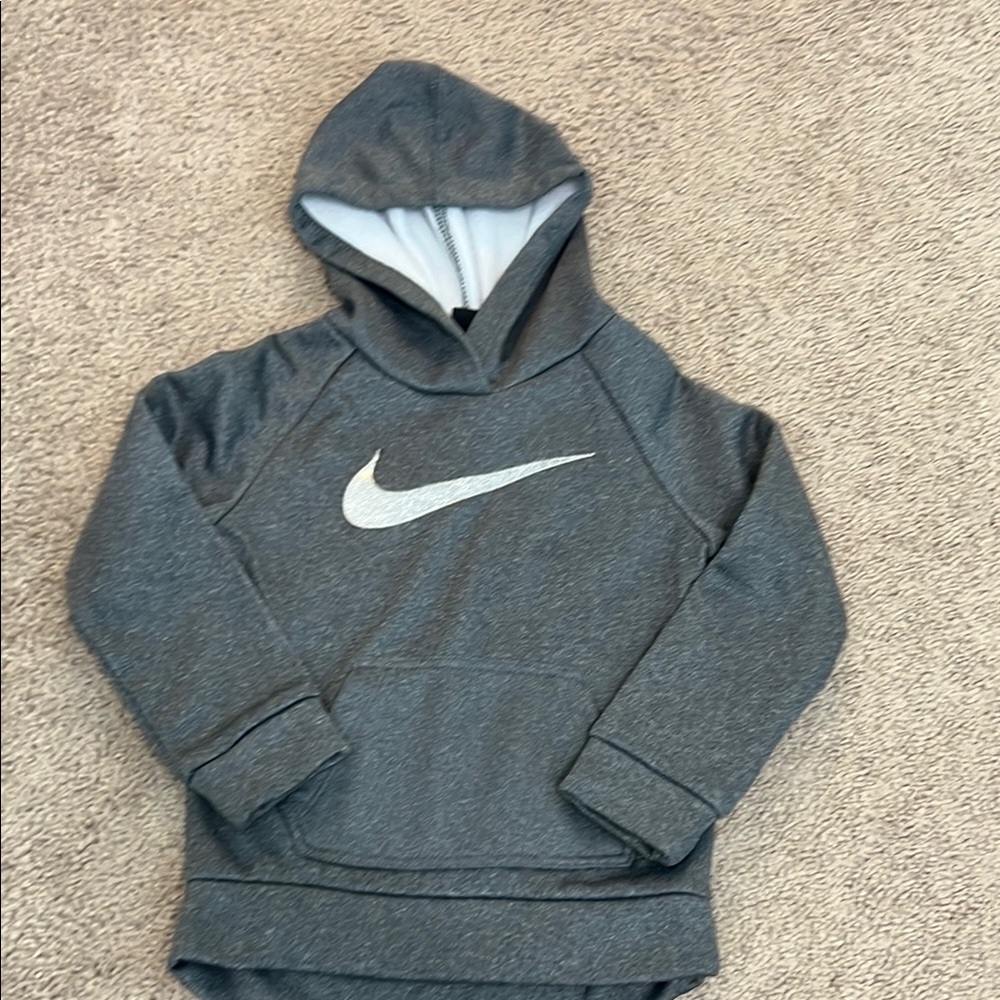 Nike Gray Hoodie Sweatshirt with Iconic Swoosh
